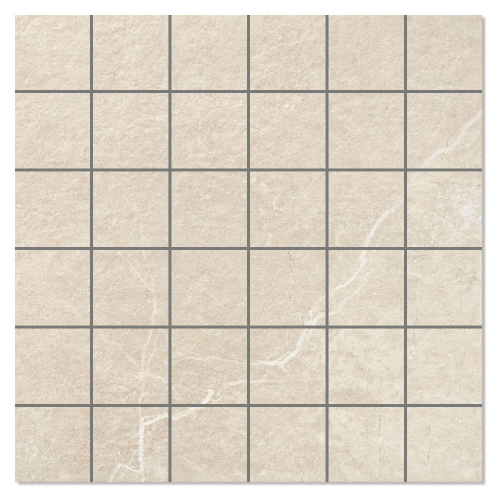 Mosaik Klinker Arkstone Beige Matt-Relief 30x30 (5x5) cm